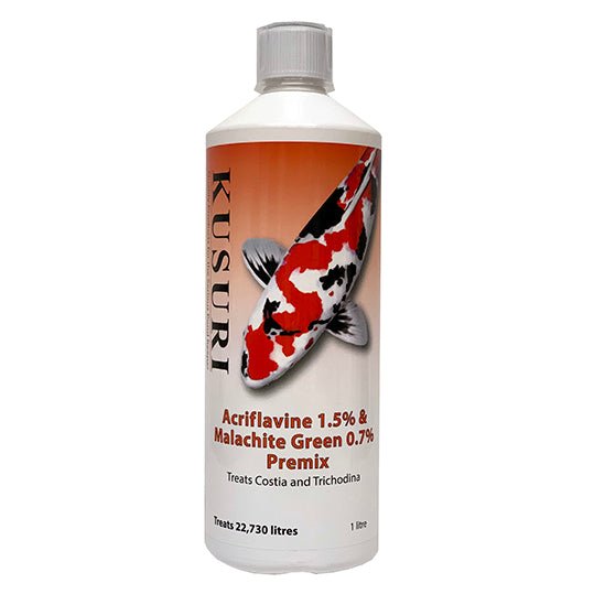 Koi &amp; Pond Treatments - Kusuri Acriflavine and Malachite Premix - Kusuri - Kitsu Koi -