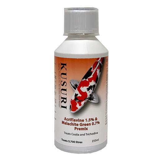 Koi &amp; Pond Treatments - Kusuri Acriflavine and Malachite Premix - Kusuri - Kitsu Koi -