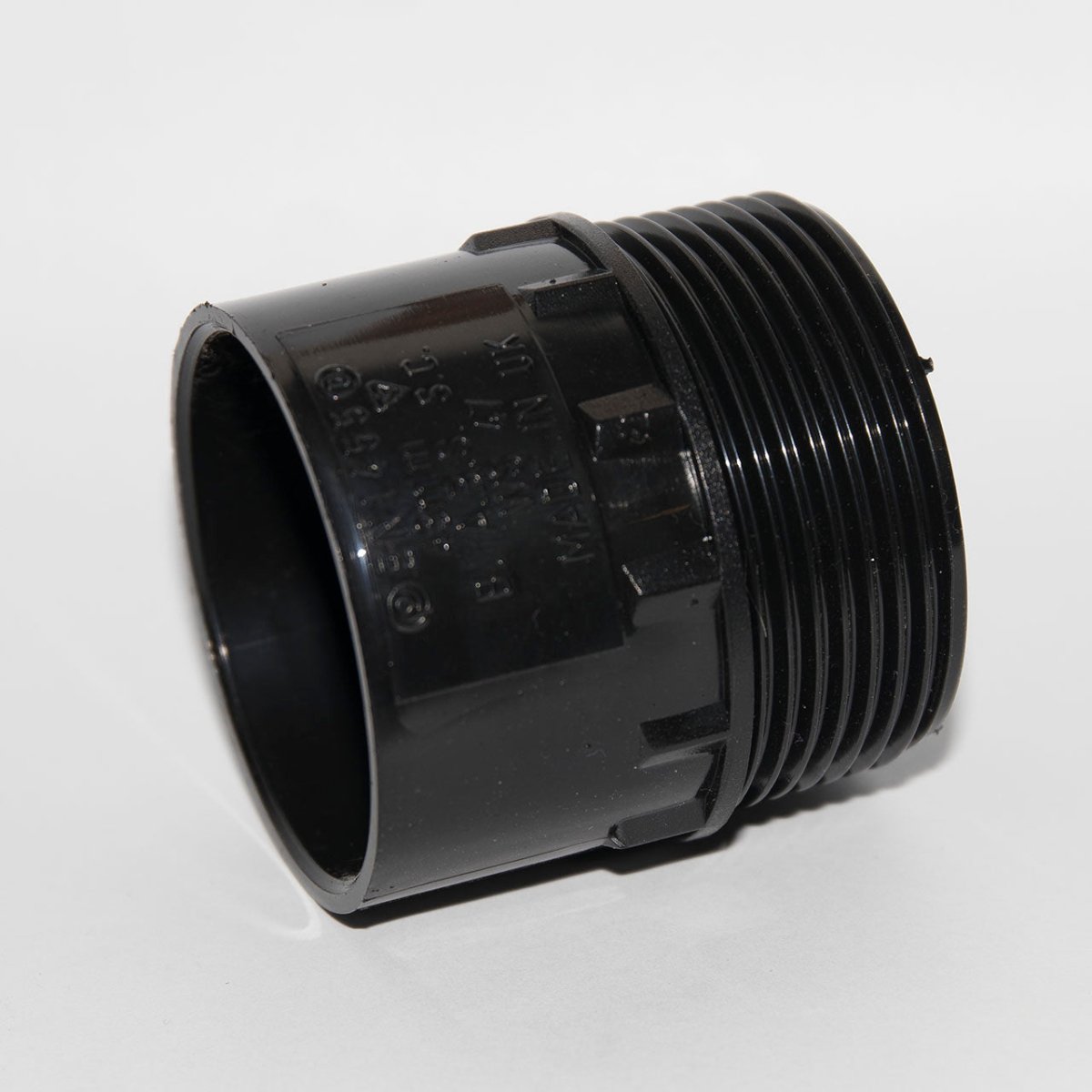 Pipework - 40mm Socket Plain x 1.5&quot; Male Thread Black Waste - Kitsu Koi - Kitsu Koi -